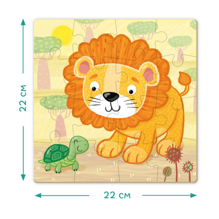 Puzzle "Lew" 16 Elementów Układanka Edukacyjna Dla Dzieci Zestaw Zwierzatka 300165
