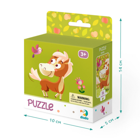 Puzzle Konik 16 Elementów Układanka Dla Dzieci Zestaw Urocza Grafika art. 0114