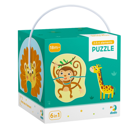 Puzzle 2-3-4 Elementy Dzikie Zwierzęta Układanka Edukacyjna Zestaw 300153