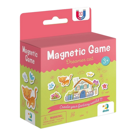 GRA MAGNETYCZNA "KOTEK MARZYCIEL" 20 ELEMENTÓW KOLOROWYCH MAGNESÓW ZESTAW 200236 