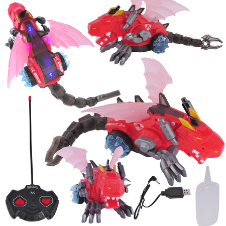 Interaktywny Dinozaur Smok Zdalnie Sterowany Na Pilot RC Efekt Świetlny