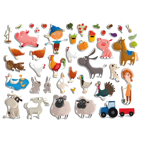 GRA MAGNETYCZNA "FARMA" MEGA ZESTAW TABLICA MAGNETYCZNA 44 ELEMENTY MAGNESY 200260