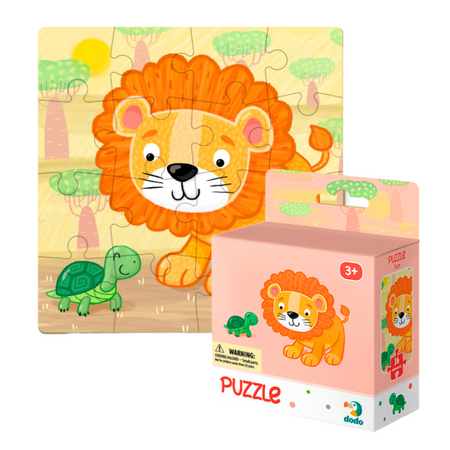 Puzzle "Lew" 16 Elementów Układanka Edukacyjna Dla Dzieci Zestaw Zwierzatka 300165