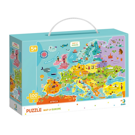 Puzzle "Mapa Europy" 100 Elementów Układanka Kolorowa Dla Małych Odkrywców 300124