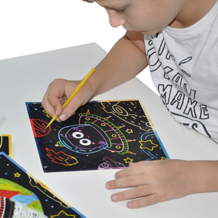 Zdrapka Artystyczna "Kosmos" Wydrapywanka Metoda Scratch Dla Dzieci Obrazki 300217