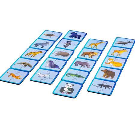 Drewniana Łamigłówka Dzikie Zwierzęta Łączenie Połówek Zestaw Puzzle Puz-44657