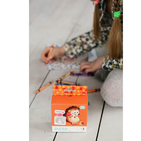 PUZZLE KOLOROWANKA 2w1 MOTYW JEŻYKA DWUSTRONNA KREATYWNA ZABAWA DLA DZIECI