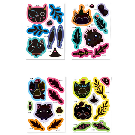 Zestaw Artystyc DIY Bukiet Kotki Rysowanie Scratch Wydrapywanka Zdrapywanka