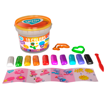 Zestaw Ciastolina Plastelina Masa Plastyczna Do Modelowania 10 Kolorów 41153