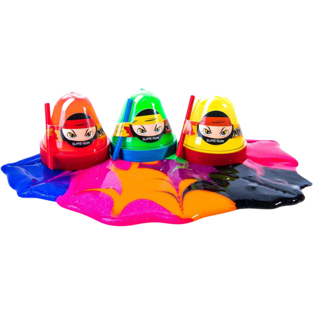 Antystresowy Slime Ninja Neon z Brokatem Aromaty Glutek Ze Słomką 100g 80063