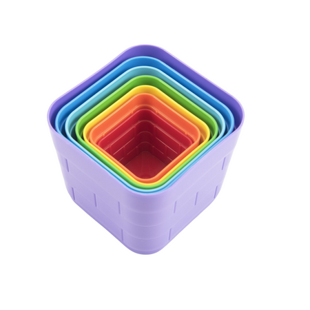 Zestaw Piramida Piramidka Klocki Kubki Kubeczki Wiaderka Dla Dzieci 7 Elem 4654