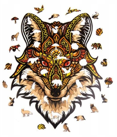 PUZZLE DREWNIANE UKŁADANKA ZACZAROWANY LIS LISEK  PuA3-00727