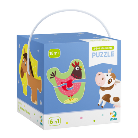 Puzzle 2-3-4 Elementy "Domowe Zwierzęta" Układanka Zestaw Zwierzęta Farma 300152