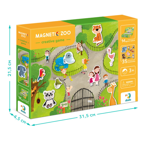 GRA MAGNETYCZNA "ZOO" MEGA ZESTAW Z TABLICĄ MAGNETYCZNĄ 35 MAGNESÓW 200207  