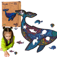 PUZZLE DREWNIANE UKŁADANKA WIELORYB RYBA REKIN  PuA3-00736