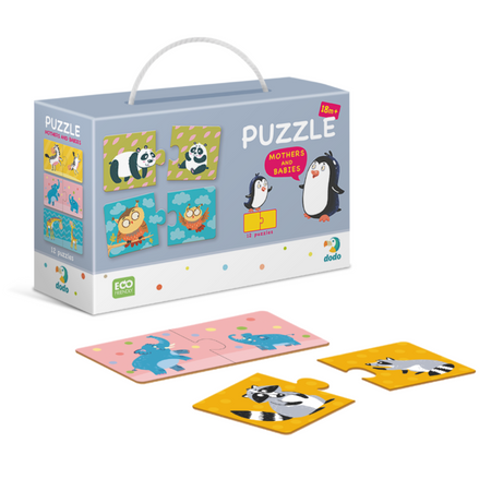 Puzzle Duo Połówki "Mamy I Dzieci" 12 Układanek Zwierzątka Zestaw 300150