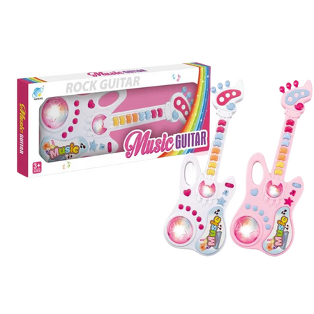 Gitara Interaktywna Dla Dzieci Instrument Muzyczny Melodie Dźwięk Światło