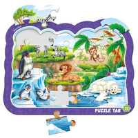 Puzzle ramkowe. Zwierzeta w zoo
