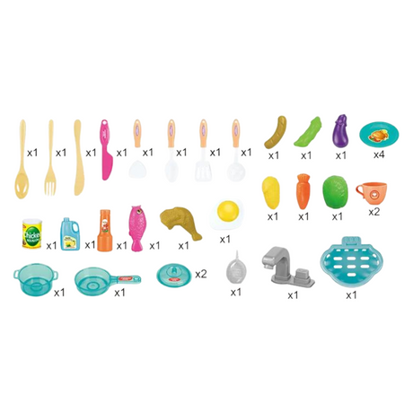 ZESTAW KUCHNIA INTERAKTYWNA STOLIK KUCHENNY ZLEW PALNIKI EFEKTY DŹWIĘKOWE