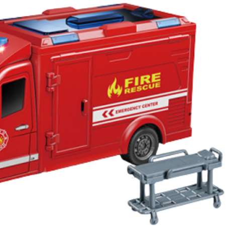 Straż Pożarna Ambulans Wóz Strażacki Otwierane Drzwi Światła I Dźwięki 1:16
