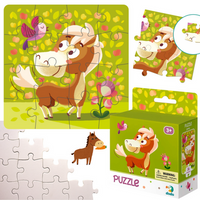 Puzzle Konik 16 Elementów Układanka Dla Dzieci Zestaw Urocza Grafika art. 0114