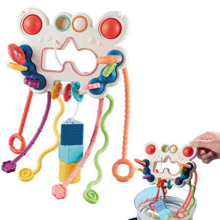 Zabawka Sensoryczna Gryzak Montessori Edukacyjna Grzechotka dla Dzieci 6w1