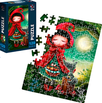 Puzzle Dziewczyna i Wilk Układanka Dla Dorosłych Dzieci 120 Elementów Plaka