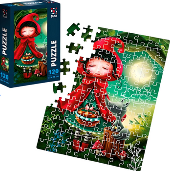 Puzzle Dziewczyna i Wilk Układanka Dla Dorosłych Dzieci 120 Elementów Plaka  DT100-11