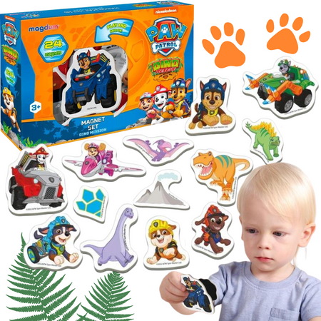 ZESTAW MAGNESÓW PSI PATROL DINO PAW PATROL PIESKI UKŁADANKA DINOZAURY  ML4034-05