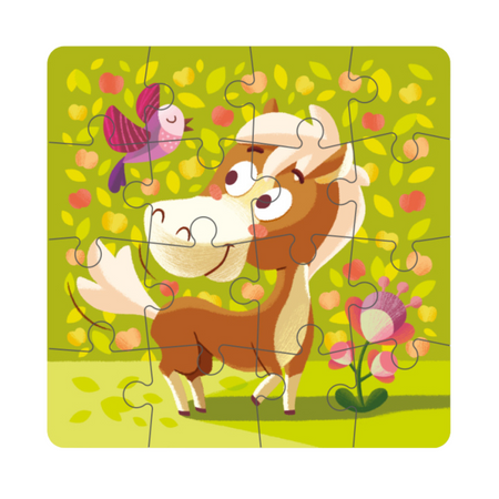 Puzzle Konik 16 Elementów Układanka Dla Dzieci Zestaw Urocza Grafika art. 0114