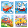 ZESTAW PUZZLI 4w1 TRANSPORT 4 UKŁADANKI DLA DZIECI NAUKA POPRZEZ ZABAWĘ