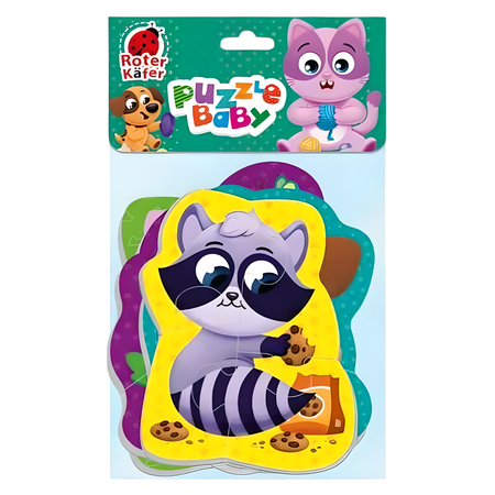 DUŻE PUZZLE PIANKOWE "ZWIERZĘTA DOMOWE" 4 OBRAZKI KOTEK PIESEK PAPUGA SZOP  RK6010-05