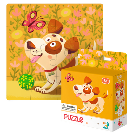Puzzle "Piesek" 16 Elementów Układanka Dla Dzieci Edukacyjna Zestaw Pies 300111