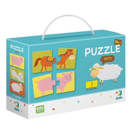 Puzzle Duo Polówki "Zwierzęta" 12 Układanek Dopasowywanie Elementów Zestaw 300115