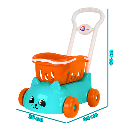 Wózek Sklepowy Z Koszykiem Zestaw Owoców i Warzyw Zabawa W Zakupy 6924