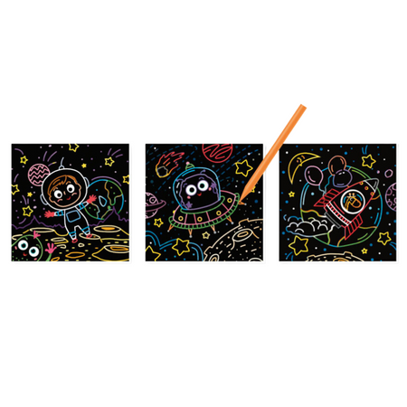 Zdrapka Artystyczna "Kosmos" Wydrapywanka Metoda Scratch Dla Dzieci Obrazki 300217