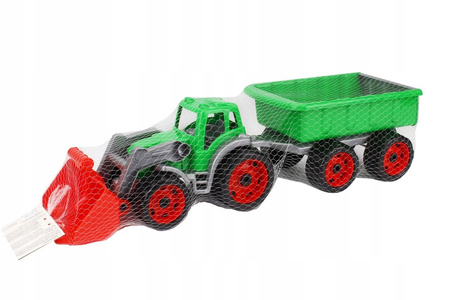 DUZY TRAKTOR CIĄGNIK Z PRZYCZEPĄ KOPARKA MEGA 64cm 6221