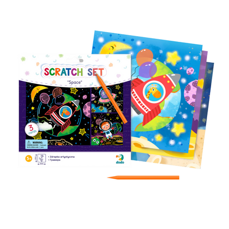 Zdrapka Artystyczna "Kosmos" Wydrapywanka Metoda Scratch Dla Dzieci Obrazki 300217