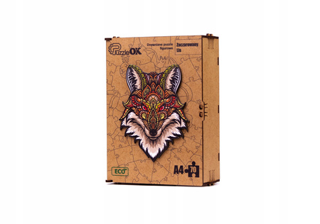 PUZZLE DREWNIANE UKŁADANKA ZACZAROWANY LIS LISEK  PuA4-00713