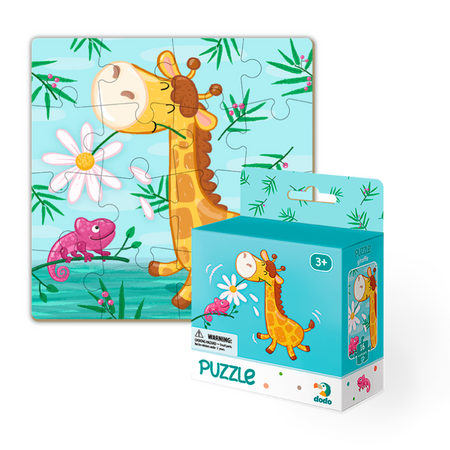 Puzzle Motyw Żyrafy 16 Elementów Układanka Dla Dzieci Urokliwa Żyrafa