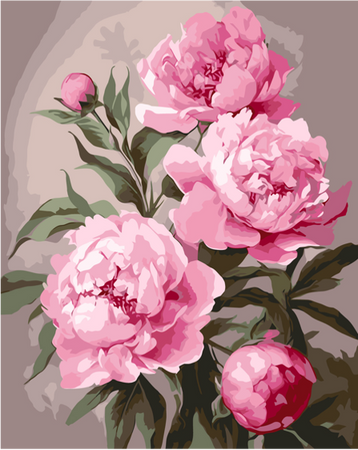 QB900-031 Set for painting by numbers "Peony"