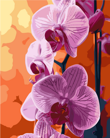 QB900-030 Set for painting by numbers "Orchid"