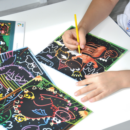 Zdrapka Artystyczna "Smoki" Wydrapywanka Metoda Scratch Dla Dzieci Obrazki 300215