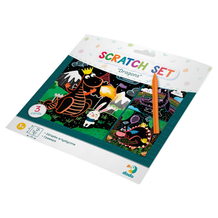 Zdrapka Artystyczna "Smoki" Wydrapywanka Metoda Scratch Dla Dzieci Obrazki 300215