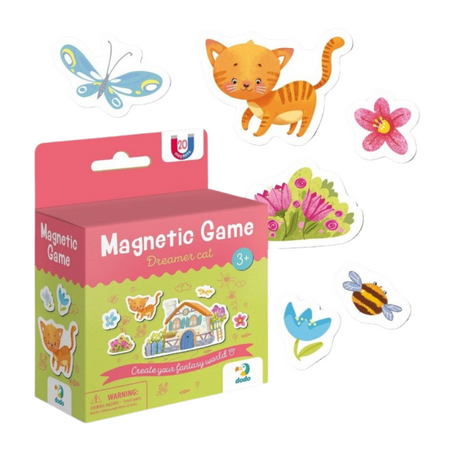 GRA MAGNETYCZNA "KOTEK MARZYCIEL" 20 ELEMENTÓW KOLOROWYCH MAGNESÓW ZESTAW 200236 