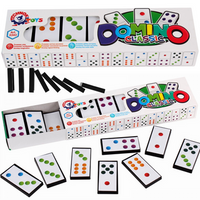 Domino Gra Planszowa Zręcznościowa Układanka Liczenie Kolorowy Zestaw 3343