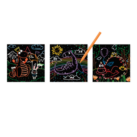 Zdrapka Artystyczna "Smoki" Wydrapywanka Metoda Scratch Dla Dzieci Obrazki 300215