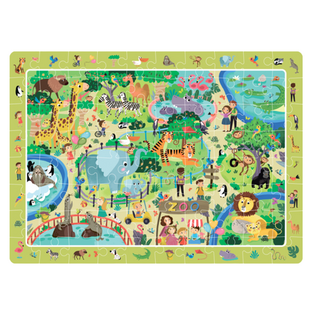 Puzzle Obserwacyjne "W Zoo" 80 Elementów Układanka Zwierzęta Zestaw 300259