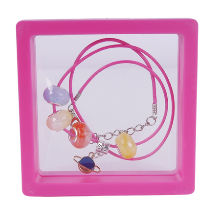 Zestaw Do Tworzenia Naszyjnika Koraliki Rzemyk Charms Pudełko Torebka DIY