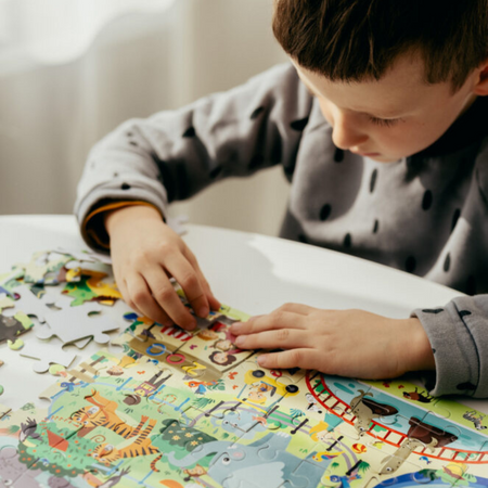 Puzzle Obserwacyjne "W Zoo" 80 Elementów Układanka Zwierzęta Zestaw 300259